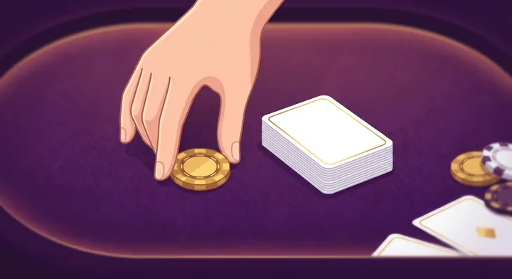 A player committing to a blind bid before looking at their hand in Blind Spades
