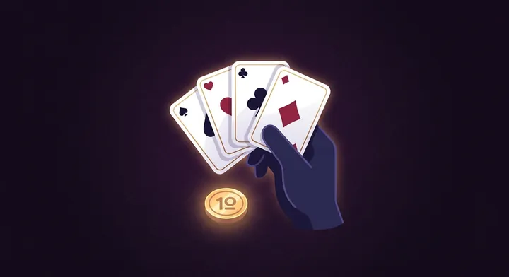 A player announcing a spades bid while holding a fanned hand of thirteen cards in 10 for 200