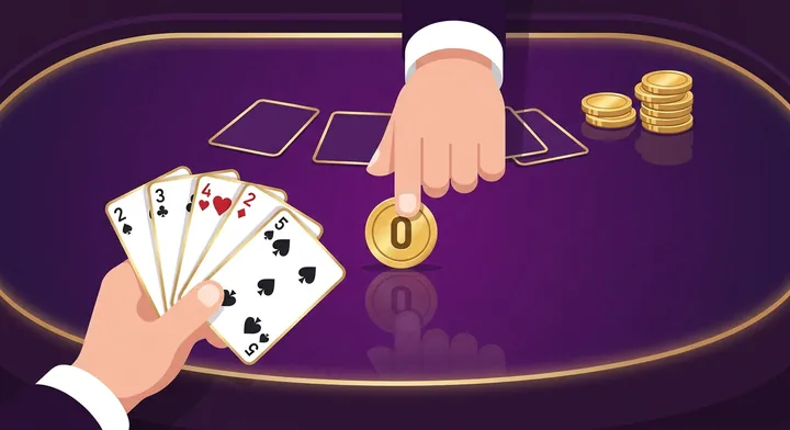 A player declaring Nil, a bid of zero tricks, in a game of spades in Mirror Spades