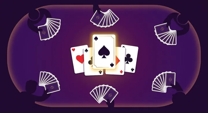 A spade being played as trump to win a trick over cards of another suit in 6-Player Spades