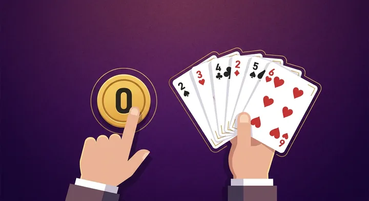 A player declaring Nil, a bid of zero tricks, in a game of spades in Suicide Spades