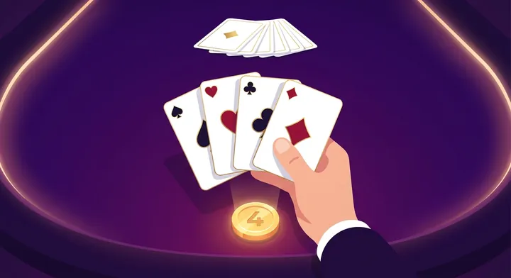 A player announcing a spades bid while holding a fanned hand of thirteen cards in 2-Player Spades