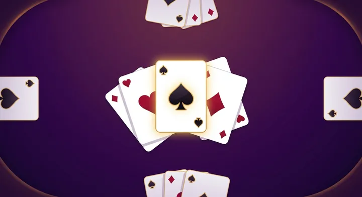A spade being played as trump to win a trick over cards of another suit in Whiz Spades